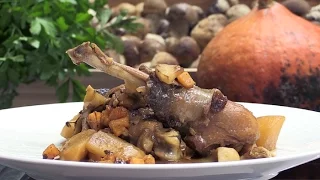 Recette : poulet cocotte aux cèpes et potimarron