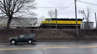 New York Susquehanna and Western SD45 running long hood forward on Upper Court St in Binghamton, NY