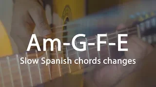 Slow Spanish Guitar Backing Track | 80 bpm | Am-G-F-E | Fingerpicking On A Flamenco Guitar
