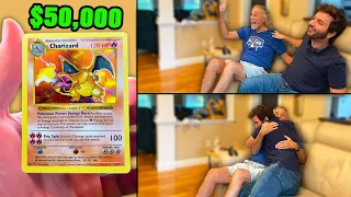 Father & Son Emotional After Pulling $50,000 Pokemon Card