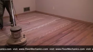 Hardwood floor refinishing: Buffing between coats of finish