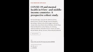 COVID-19 and mental health in 8 low- and middle-income countries: A prospective cohor... | RTCL.TV