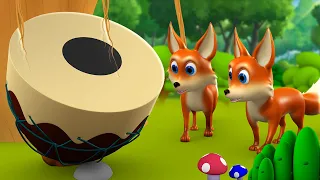 The Fox and Drum 3D Animated Hindi Moral Stories for Kids लोमड़ी और ढोल की कहानी Fox Tales