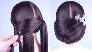 Simple Hairstyles | Low Bun Hairstyle Without Claw Clip | Beautiful And Easy Hairstyle For Ladies