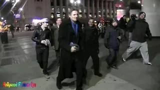 Liam Neeson at NY Knicks basketball game in NYC Hollywood Famous Life