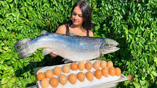 Recipe for A Huge Salmon Baked in Salt! A unique dish