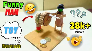 how to make self working man toy|| rotating wheel ||DC motor ||samar experiment||GM Creative Talent