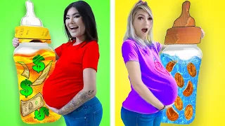 OMG! RICH PREGNANT VS BROKE PREGNANT | AWKWARD PREGNANCY SITUATION BY CRAFTY HACKS PLUS