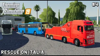 Towing broken MAN bus to service | Rescue on Italia | Farming Simulator 19 | Episode 4