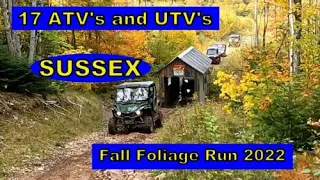 17 ATV's and SxS's casually riding the colourful trails of Sussex Valley with vibrant coloured trees