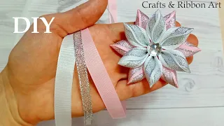 💖 Amazing Ribbon Flower Work/ Easy Flower Making Idea/ Ribbon Tricks/ Sewing Hacks/ Flor de Fita #23