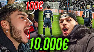 100€ vs 10.000€ CHAMPIONS LEAGUE STADION VLOG! *PSG VS REAL MADRID*