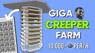Minecraft GIGA 🗿 Creeper Gunpowder/XP Farm 1.20 Tutorial | 10,000+ Gunpowder Per Hour