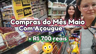 Compras do mês de maio para 3 pessoas com Açougue - Gastei mais de R$ 700 Reais - Jubinhas de Leão