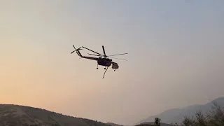 Helicopters Filling Up for Water Drops on El Dorado Fire