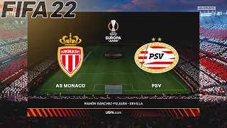 FIFA 22 - AS Monaco vs PSV - UEFA Europa League - Gameplay & Predictions