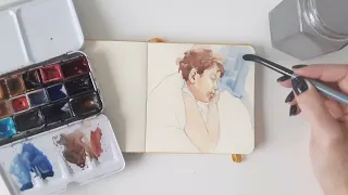 How to draw a Watercolor Portrait: Full Tutorial in Sketchbook💔