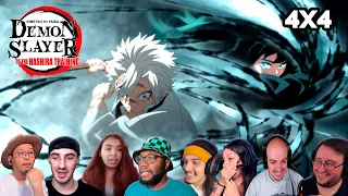 Demon Slayer Season 4 Ep. 4 Reaction Mashup | Kimetsu no Yaiba 4X4 Reaction Mashup