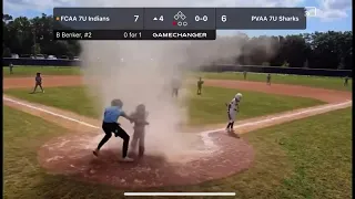 WATCH: Umpire rescues youth baseball catcher from dust devil in Florida