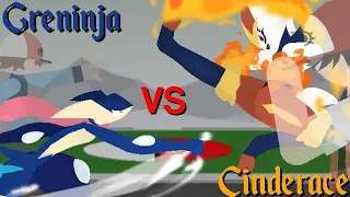 Pokémon Battle: Cinderace VS Greninja | °Stick nodes animation°