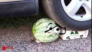 Crushing Crunchy & Soft Things By Car | EXPERIMENT WATERMELON VS CAR - Woa Doodles