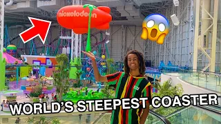 WORLD'S STEEPEST ROLLER COASTER & SPONGEBOB!! Nickelodeon Universe Vlog 2021