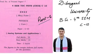 BSc-4th SEM Paper:C-10 (2023) Dibrugarh University part:6