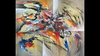 abstract painting made easy with acrylic. Abstrakt malen mit Acryl leicht gemacht. demo .31