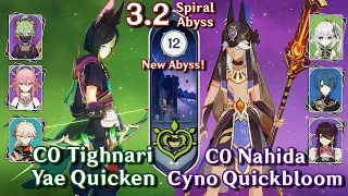 NEW SPIRAL ABYSS 3.2! C0 Tighnari Spread & C0 Cyno Hyperbloom | Floor 12 Full Stars | Genshin Impact