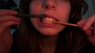 brushing my teeth w/ anything but a toothbrush asmr | mouth sounds & teeth tapping