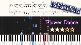 花之舞 (Flower Dance) - DJ OKAWARI - Medium Piano Tutorial + Sheets [钢琴编曲]