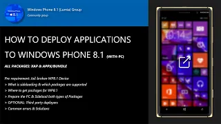 How to Deploy applications to Windows Phone 8 1 Devices (WITH-PC)