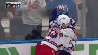 NHL Fight - Rangers @ Islanders - Lafrenière vs Pageau - 24/11/2021