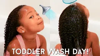 Toddler Curly Hair Wash Day Routine | Kid Friendly Tutorial for Easy Detangling + Moisturized Curls!