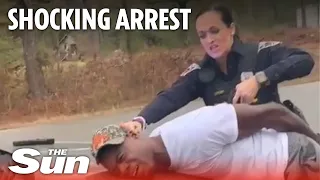 Shocking moment Alabama cop tasers crying handcuffed man repeatedly