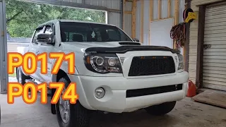 2010 toyota tacoma code p0171 p0174