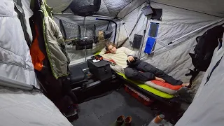 Ice Camping for the Biggest Trout of my Life - Weekend In Small Tent