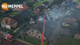 woonboerderij in brand aan de Gemeenteweg in Staphorst