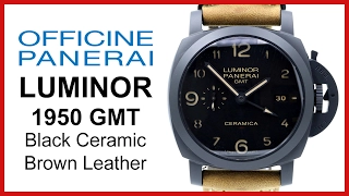 ▶ Panerai Luminor 1950, Black Ceramic, REVIEW Leather, 44mm - PAM 441