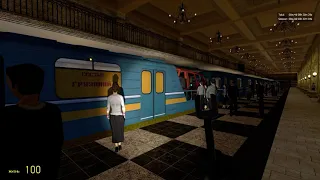 Garry's Mod - Metrostroi: Перевозка автохлама на грузовом поезде депо Калужское.:)