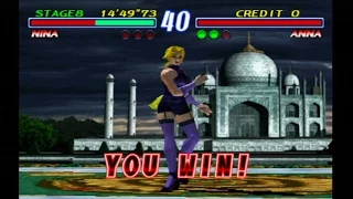 Tekken 2: Nina Williams (1P outfit) Arcade Mode playthrough [PS3 (Playstaton, 1996)]