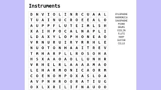 INSTRUMENT WORDSEARCH