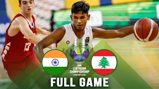 India v Lebanon | Full Basketball Game | FIBA U16 Asian Championship 2023