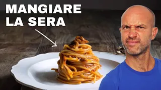 i pericoli di mangiare la sera