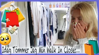 RENSAR UT HELA MIN WALK IN CLOSET!! Flyttvlogg