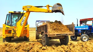 Jcb 3dx Eco Xpert Loading Black Mud In Tractors | Mahindra B 275 | Sonalika Di 35 | Mahindra Tractor