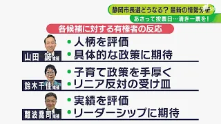 難波さん優位　山田さん、鈴木さんが追いかける展開＝静岡市長選 最新情勢