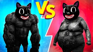 BODYBUILDER CARTOON CAT VS FAT CARTOON CAT! Gmod Garry's Mod Sandbox!