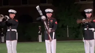 Marine Silent Drill Platoon flipping M1 Garand rifles