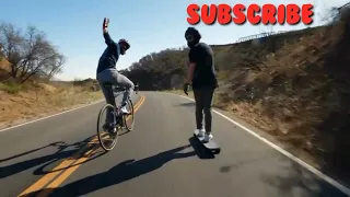 Alan Walker, Sabrina Carpenter & Farruko - On My Way || Longboarders vs Cyclist - Who's Faster?